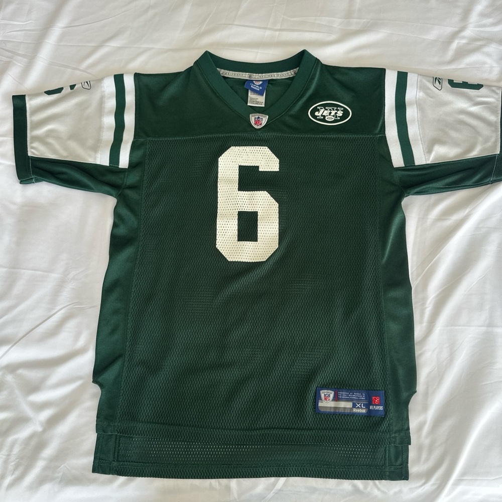 Reebok Mark Sanchez New York Jets Kids XL 18-20 Green Football Jersey NFL 6